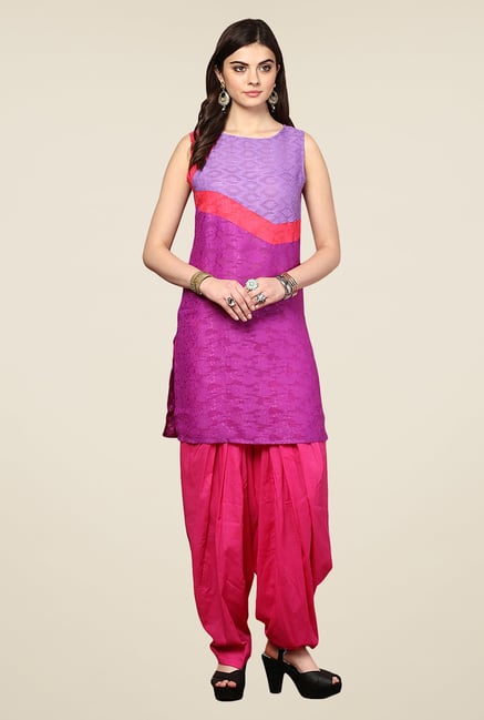 Yepme Redecca Purple & Violet Color Block Kurti Yepme Redecca Purple & Violet Color Block Kurti