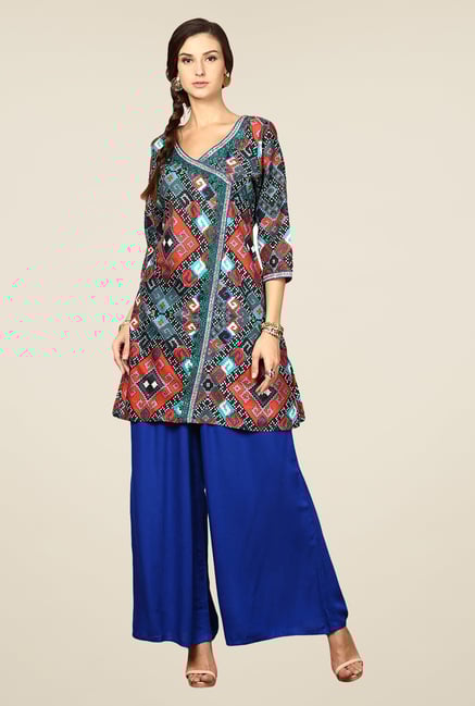 Yepme Cally Multicolor Printed Angrakha Kurti Yepme Cally Multicolor Printed Angrakha Kurti