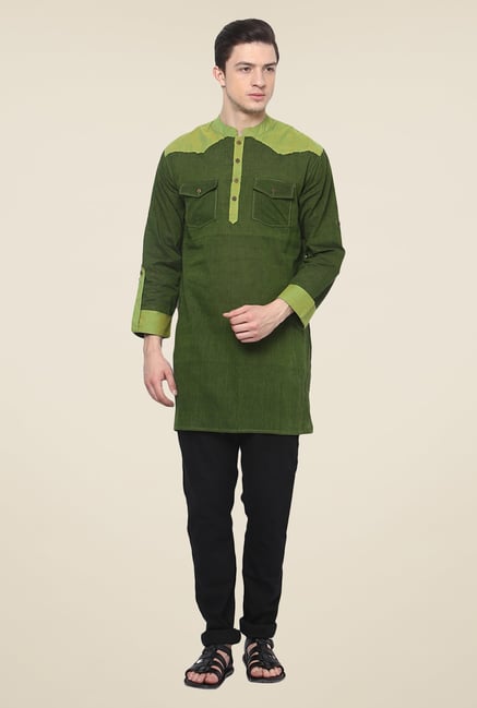 Yepme Alec Green Solid Kurta Yepme Alec Green Solid Kurta