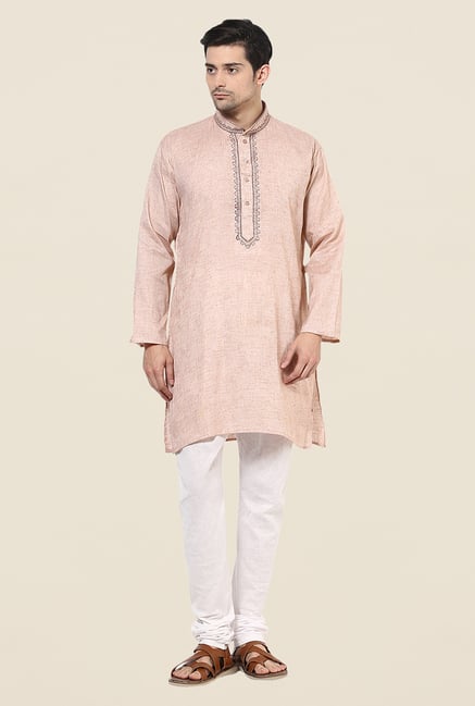 Yepme Lionel Peach Solid Kurta Yepme Lionel Peach Solid Kurta