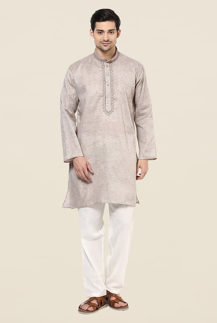 Yepme Lionel Brown Solid Kurta Yepme Lionel Brown Solid Kurta