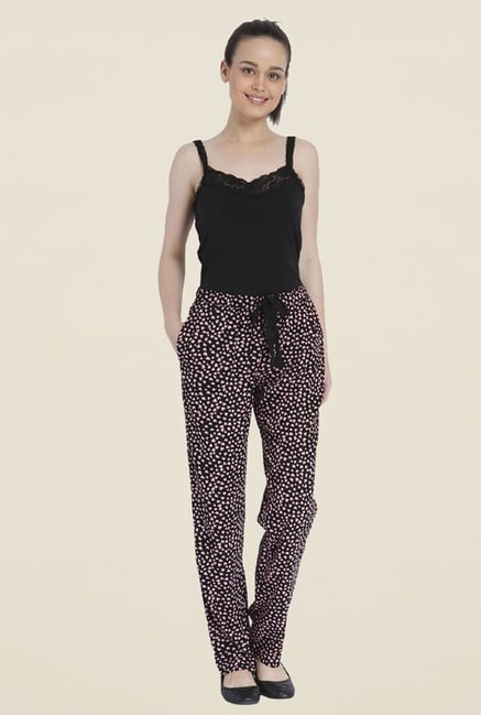 Only Black Heart Print Trackpants Only Black Heart Print Trackpants
