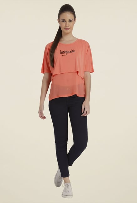 Only Coral Graphic Top Only Coral Graphic Top