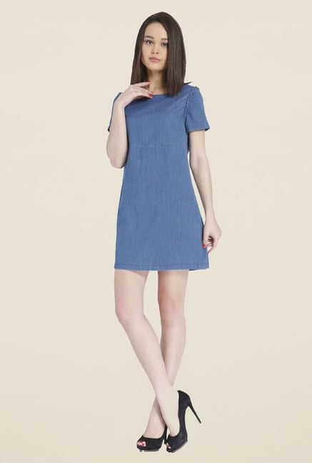 Only Blue Solid Dress Only Blue Solid Dress