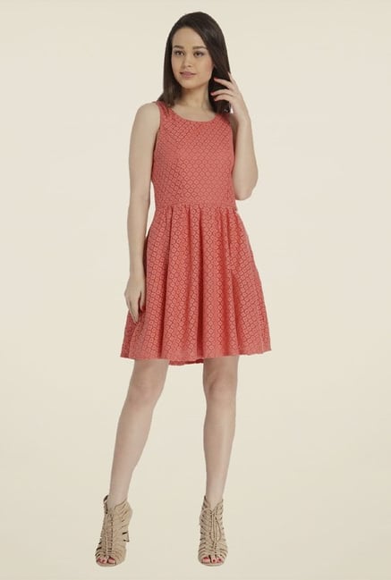 Only Coral Self Print Dress Only Coral Self Print Dress