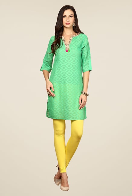 Yepme Green Carol Tassel Kurti Yepme Green Carol Tassel Kurti