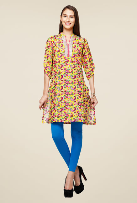Yepme Yellow Lorena Printed Kurti Yepme Yellow Lorena Printed Kurti