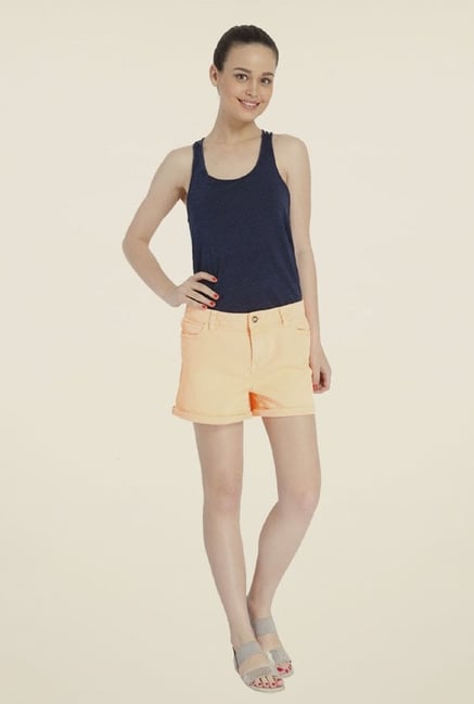 Only Orange Solid Shorts Only Orange Solid Shorts