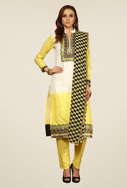 Yepme Yellow Ernestine Unstitched Suit Set Yepme Yellow Ernestine Unstitched Suit Set