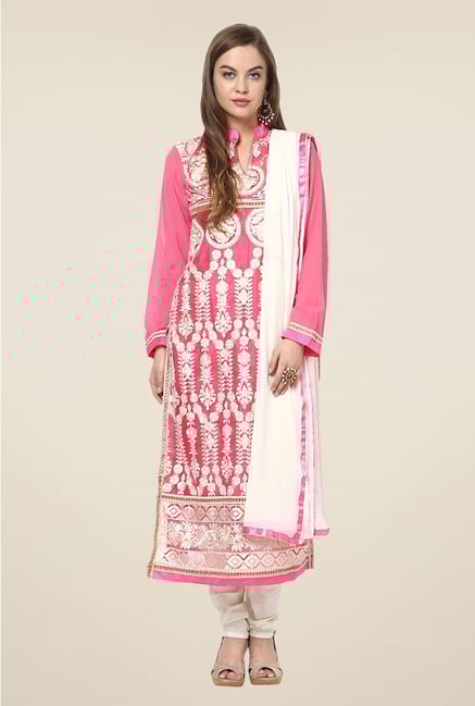 Yepme Pink Bibiana Unstitched Suit Set Yepme Pink Bibiana Unstitched Suit Set
