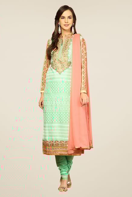 Yepme Green Ernestine Unstitched Suit Set Yepme Green Ernestine Unstitched Suit Set