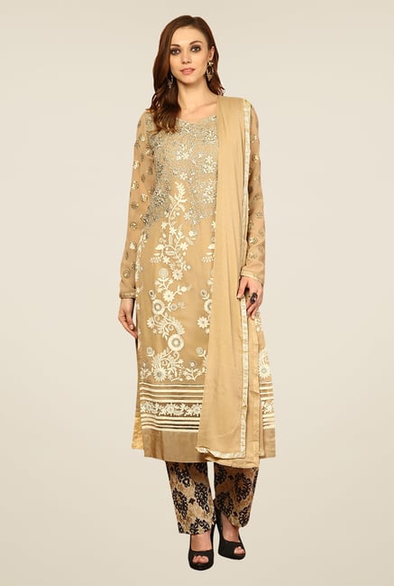 Yepme Beige Vondoe Unstitched Suit Set Yepme Beige Vondoe Unstitched Suit Set