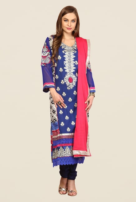 Yepme Blue Babette Unstitched Suit Set Yepme Blue Babette Unstitched Suit Set
