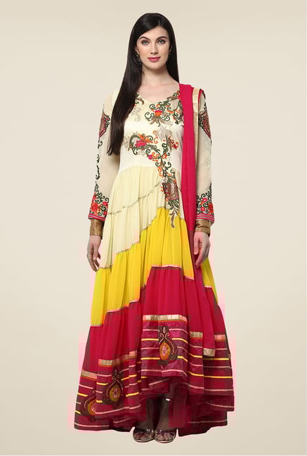 Yepme Multicolor Iesha Semi Stitched Suit Set Yepme Multicolor Iesha Semi Stitched Suit Set