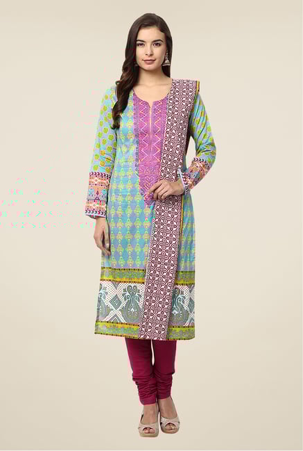 Yepme Blue & Maroon Nazia Semi Stitched Pakistani Suit Set Yepme Blue & Maroon Nazia Semi Stitched Pakistani Suit Set