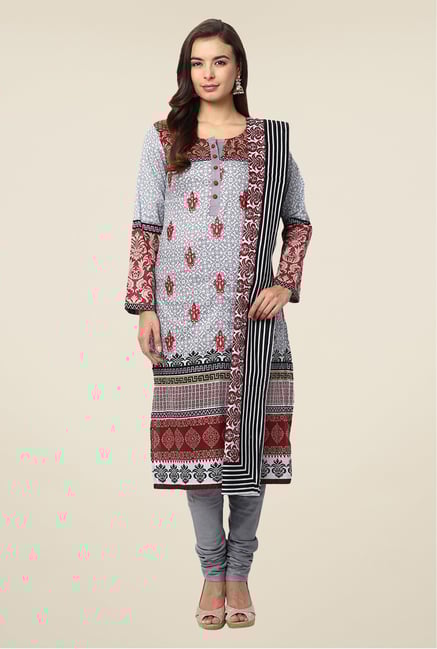 Yepme Grey & Maroon Nazia Semi Stitched Pakistani Suit Set Yepme Grey & Maroon Nazia Semi Stitched Pakistani Suit Set