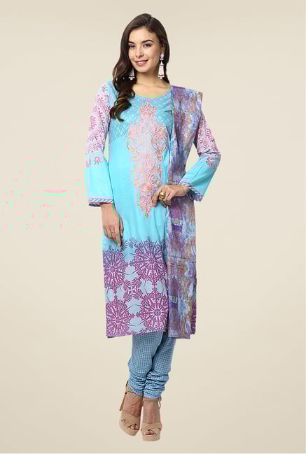Yepme Turquoise Nazia Semi Stitched Pakistani Suit Set Yepme Turquoise Nazia Semi Stitched Pakistani Suit Set