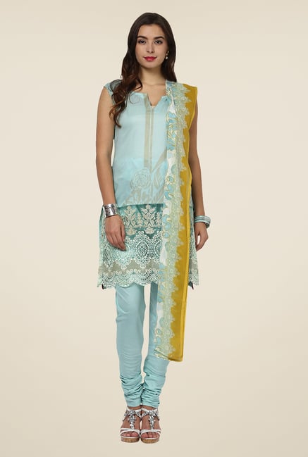 Yepme Blue Anaya Semi Stitched Pakistani Suit Set Yepme Blue Anaya Semi Stitched Pakistani Suit Set