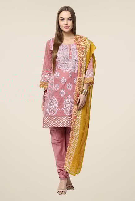 Yepme Pink Anaya Semi Stitched Pakistani Suit Set Yepme Pink Anaya Semi Stitched Pakistani Suit Set
