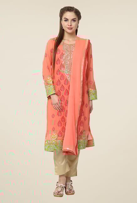 Yepme Pink Amina Semi Stitched Pakistani Suit Set Yepme Pink Amina Semi Stitched Pakistani Suit Set