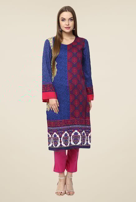 Yepme Blue & Pink Lovate Semi Stitched Pakistani Kurti Set Yepme Blue & Pink Lovate Semi Stitched Pakistani Kurti Set
