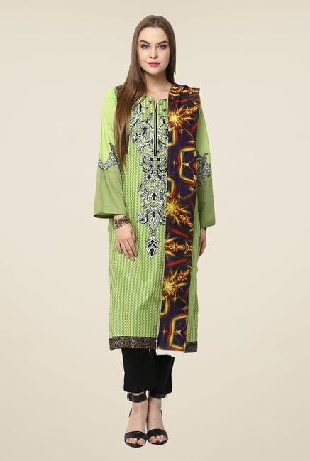 Yepme Green Nuzen Semi Stitched Pakistani Kurti Set Yepme Green Nuzen Semi Stitched Pakistani Kurti Set