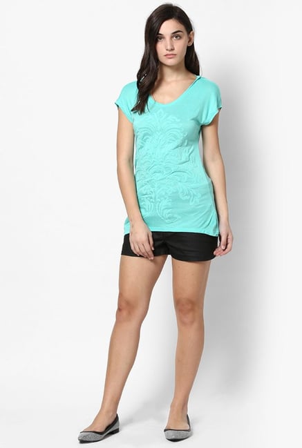 Only Turquoise Self Print Top Only Turquoise Self Print Top