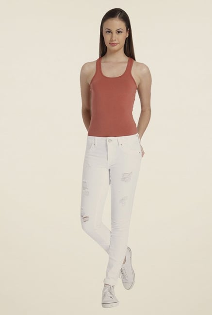 Only White Distressed Jeans Only White Distressed Jeans
