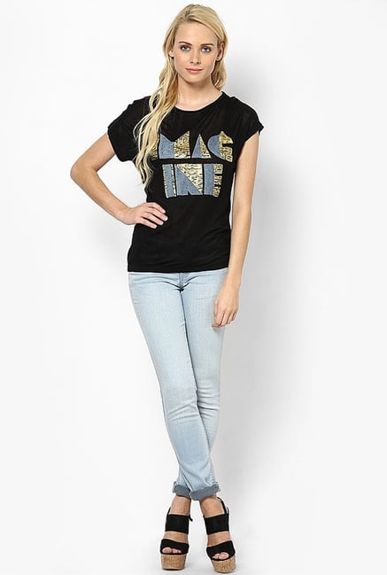 Only Black Printed Top Only Black Printed Top