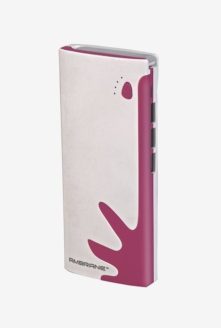 Ambrane P-1122 10000 mAh Power Bank (White & Pink) Ambrane P-1122 10000 mAh Power Bank (White & Pink)
