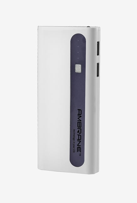 Ambrane P-1310 13000 mAh Power Bank (White & Purple) Ambrane P-1310 13000 mAh Power Bank (White & Purple)