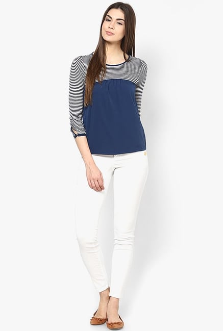 Only Navy Striped Top Only Navy Striped Top