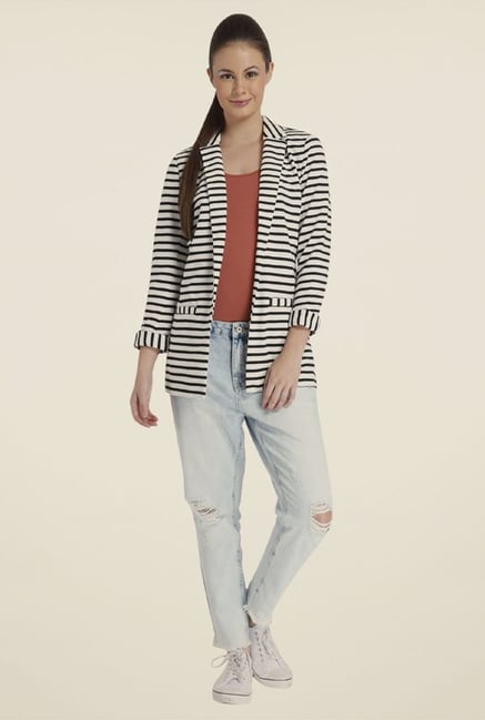 Only White & Black Striped Jacket Only White & Black Striped Jacket