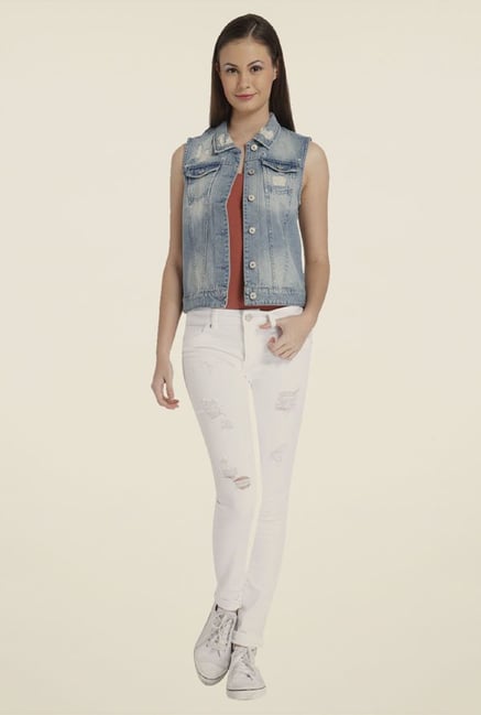 Only Blue Sleeveless Jacket Only Blue Sleeveless Jacket