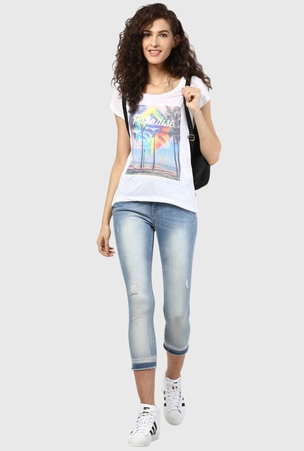 Only White Printed Top Only White Printed Top
