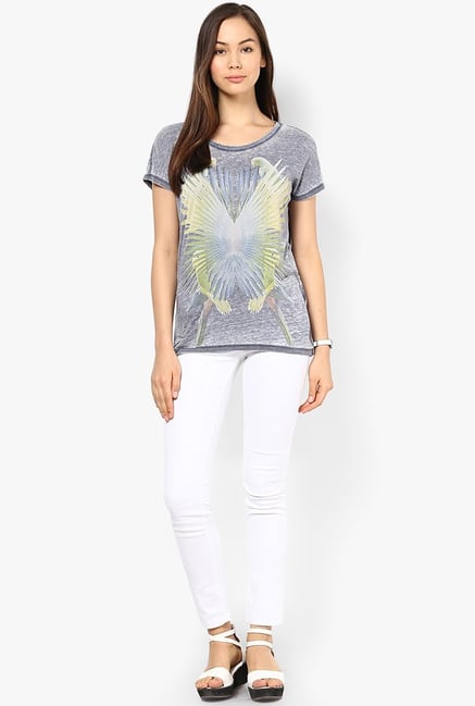 Only Blue Printed Top Only Blue Printed Top