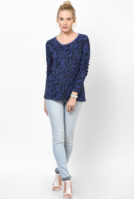 Only Blue Printed Top Only Blue Printed Top