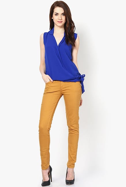 Only Blue Solid Top Only Blue Solid Top
