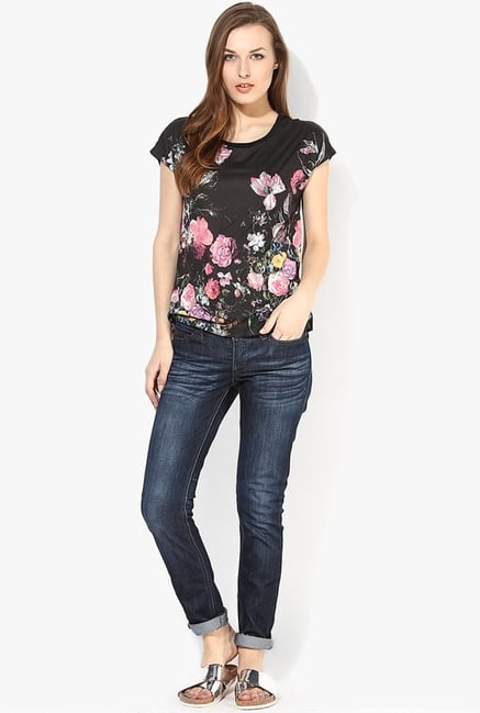 Only Black Floral Print Top Only Black Floral Print Top