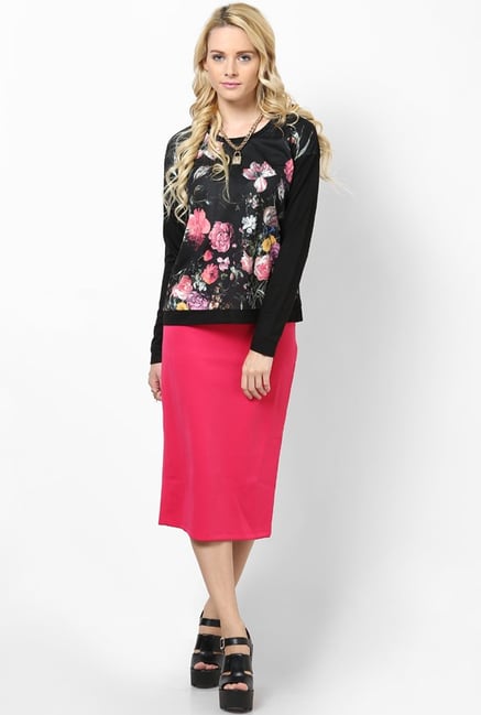 Only Black Floral Print Top Only Black Floral Print Top