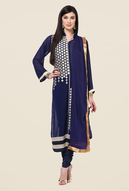Yepme Basia Navy Unstitched Suit Set Yepme Basia Navy Unstitched Suit Set