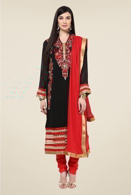 Yepme Bibiana Black & Red Unstitched Suit Set Yepme Bibiana Black & Red Unstitched Suit Set
