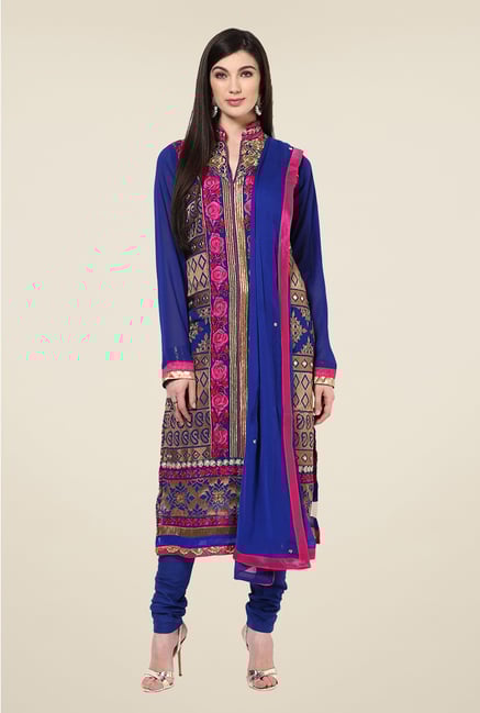 Yepme Helga Blue Unstitched Suit Set Yepme Helga Blue Unstitched Suit Set