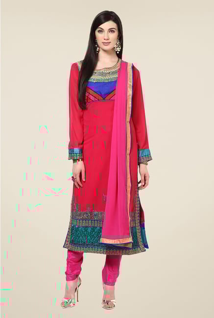 Yepme Helga Pink Unstitched Suit Set Yepme Helga Pink Unstitched Suit Set