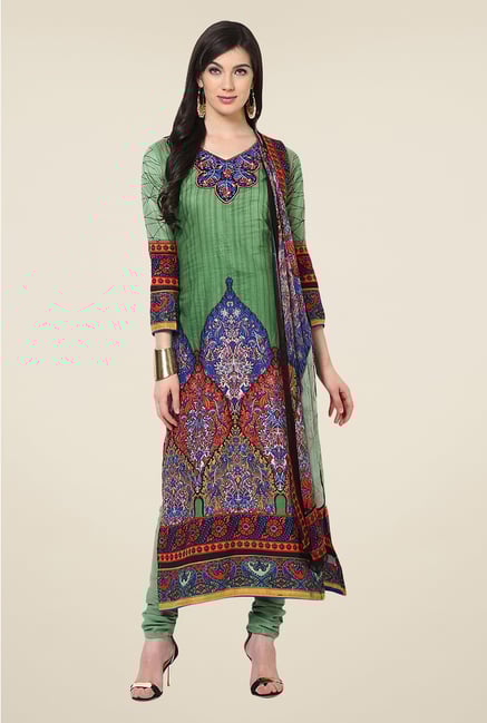Yepme Calista Green Unstitched Suit Set Yepme Calista Green Unstitched Suit Set