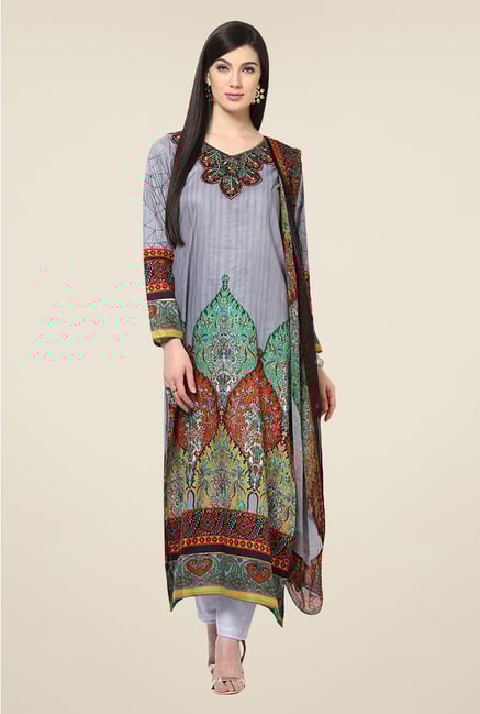 Yepme Calista Grey Salwar Kameez Set Yepme Calista Grey Salwar Kameez Set