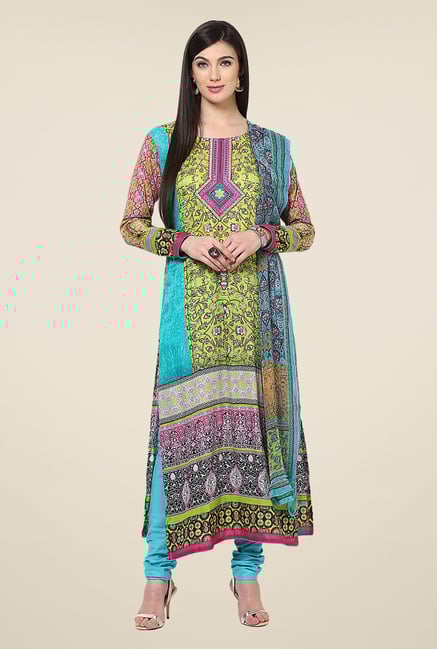 Yepme Calista Green Unstitched Suit Set Yepme Calista Green Unstitched Suit Set