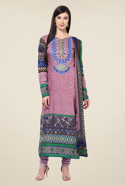 Yepme Calista Mauve Unstitched Suit Set Yepme Calista Mauve Unstitched Suit Set