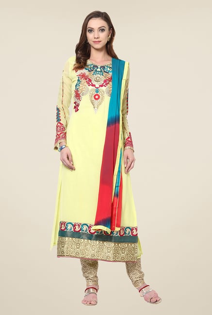 Yepme Felecia Yellow Unstitched Suit Set Yepme Felecia Yellow Unstitched Suit Set