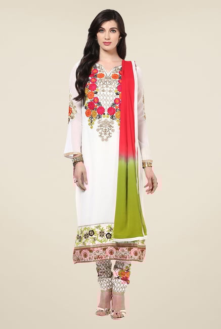 Yepme Felecia White Unstitched Suit Set Yepme Felecia White Unstitched Suit Set